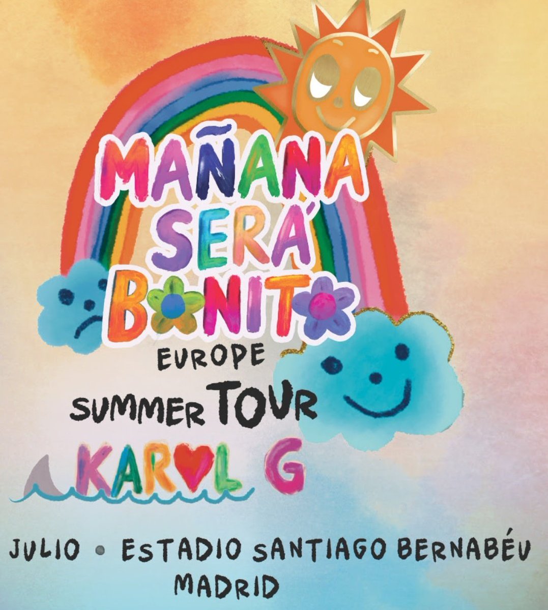 Vendo entrada para concierto de Karol G, para el día 22 de julio en Santiago Bernabéu, Madrid, España. Mañana será bonito Europe summer tour.
