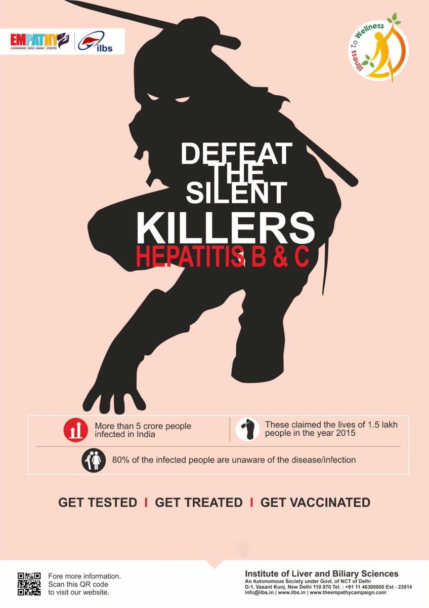 The fight against Hepatitis B & C. In 2015 alone, 1.5 lakh lives were lost to Hepatitis B & C. Let's make a difference. spread awareness, save lives & #StopHepatitis now! . #IllnessToWellness #HepatitisB #HepatitisC