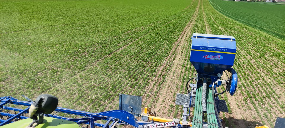 pierrot8042's tweet photo. Et pour aujourd'hui semis de pois chiches et surtout herse étrille en lentilles pour les graines Grains de Nature dans l'aube. #zerophyto #desherbagemecanique https://t.co/La3N9294mR
