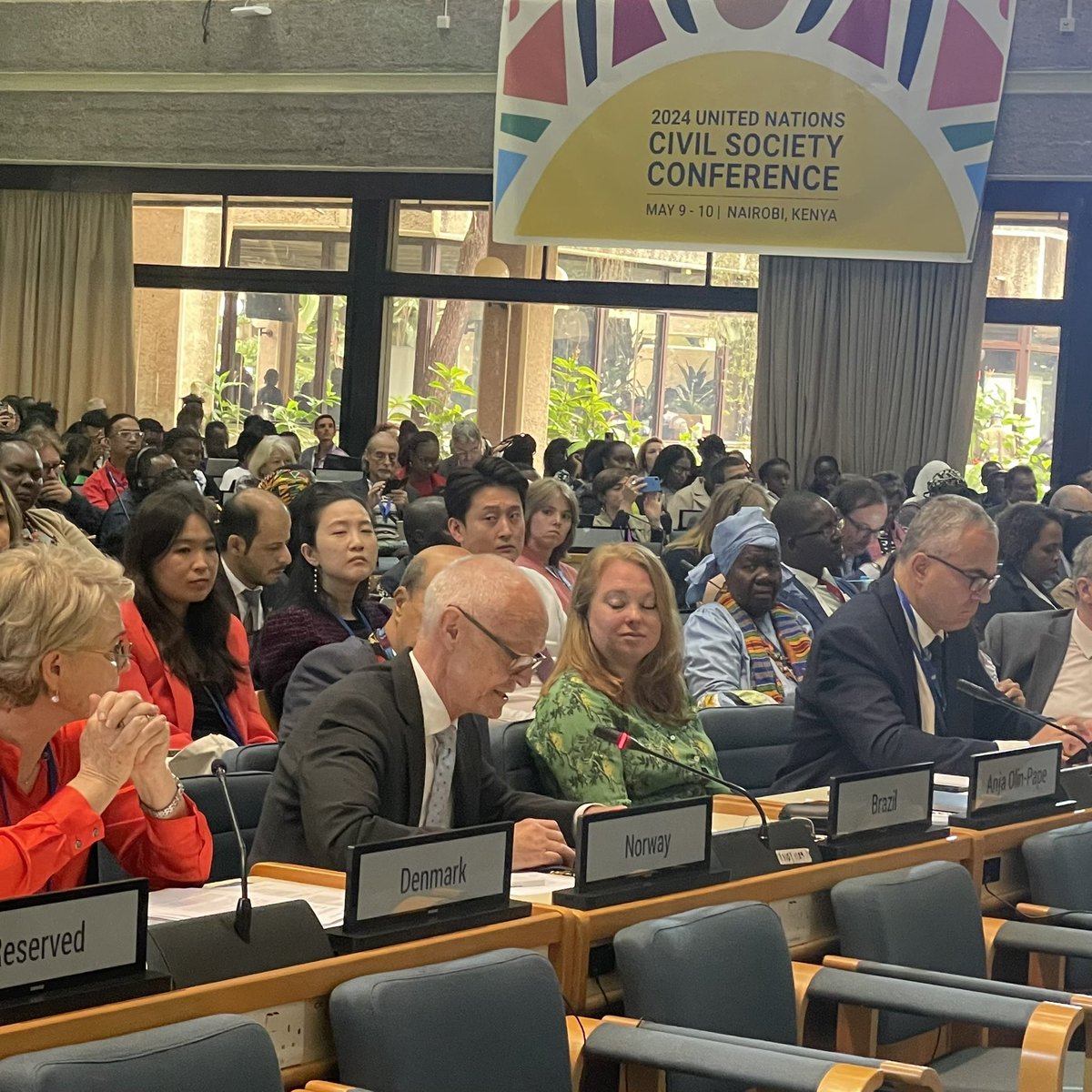 Ambassador Holm @NorwayAmbKenya had the chance to make remarks at the UN Civil Society Conference. The conference convened civil society voices towards the #SummitoftheFuture. 🌳🗣️

Civil society participation is crucial for a successful #PactoftheFuture. 🤝🌍