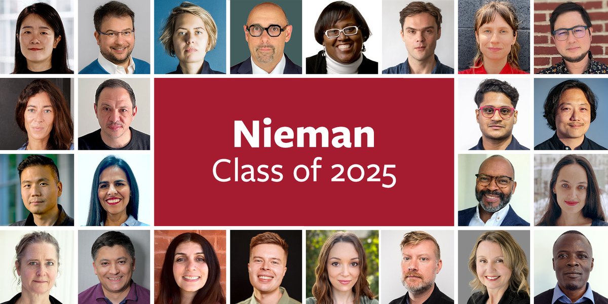Meet the new class! We’re pleased to introduce the 2025 Nieman Fellows, 24 talented and innovative journalists who cover stories around the world. They’ll join us at @Harvard this fall to learn, collaborate and share their expertise. Welcome to all. nieman.harvard.edu/news/2024/05/t…