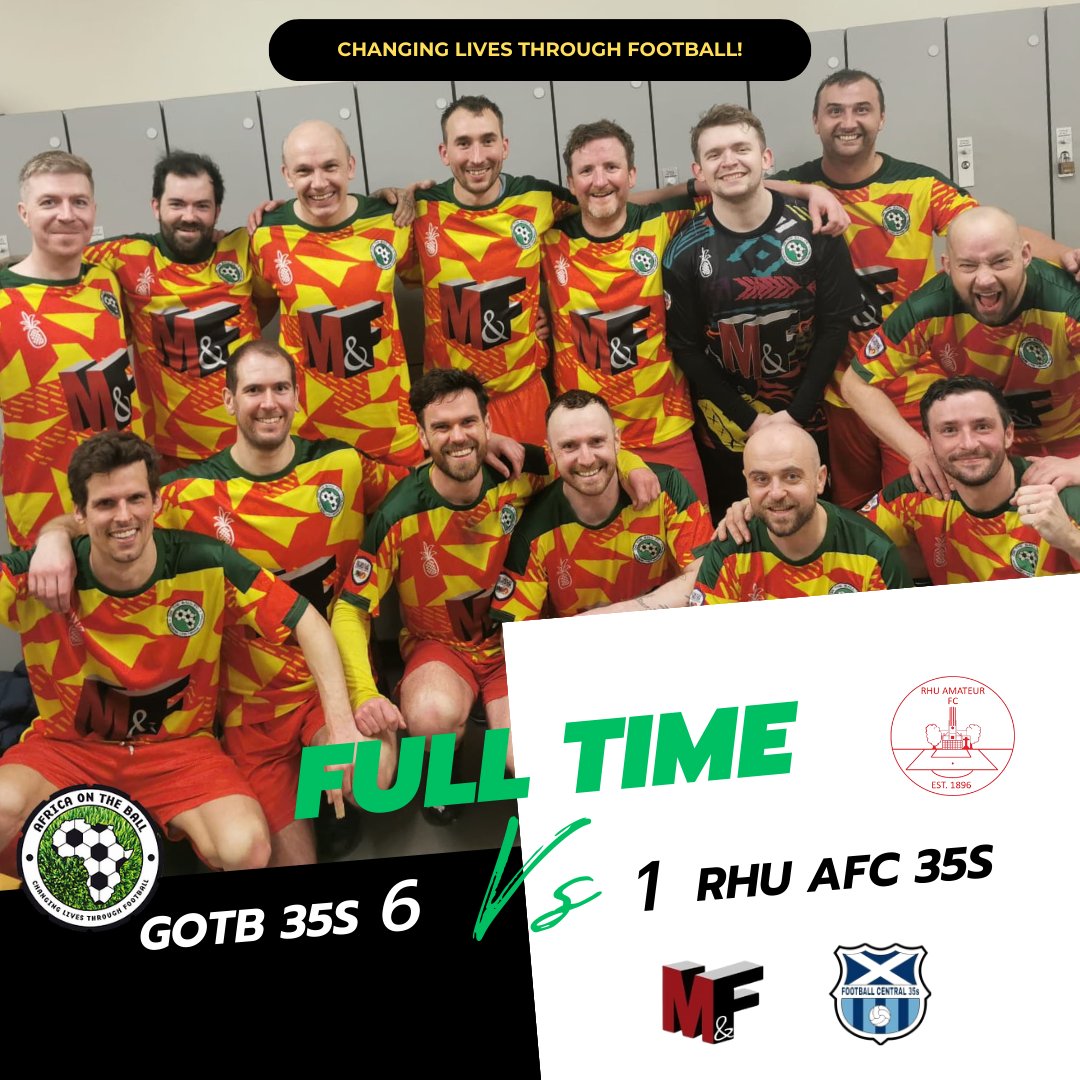 RESULT | Last Friday, GOTB 35s beat Rhu AFC 35s 6-1 in an excellent performance and victory in the Centre Region Over 35s League, Region 5. Lewis K scored four goals for us in an amazing display, while Scott C and an own goal completed the scoring. @centregion35s #GOTB
#MonTheBaw
