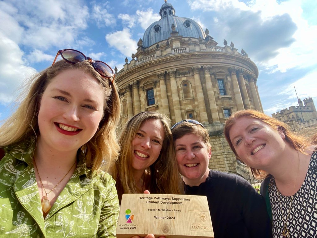 Oxford Internet Institute (@oiioxford) on Twitter photo Delighted to see the Heritage Pathways team receive a Vice Chancellor’s Award under the Support for Students category.
<a href="/KathrynEccles/">Kathryn Eccles</a> has been collaborating with the team this year and running the training component as part of her Teaching Development and Enhancement Award. Delighted to see the Heritage Pathways team receive a Vice Chancellor’s Award under the Support for Students category.
<a href="/KathrynEccles/">Kathryn Eccles</a> has been collaborating with the team this year and running the training component as part of her Teaching Development and Enhancement Award.