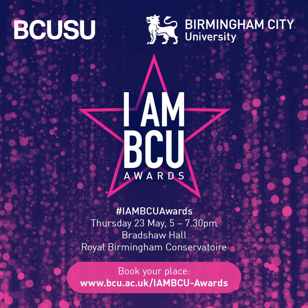 🏆 Be quick - tickets for this year's #IAMBCUAwards are available to book now! Join us on Thursday 23 May for our awards ceremony to celebrate the exceptional students and staff at BCU, followed by street food and drinks. ✨ bcu.ac.uk/i-am-bcu-awards ✨