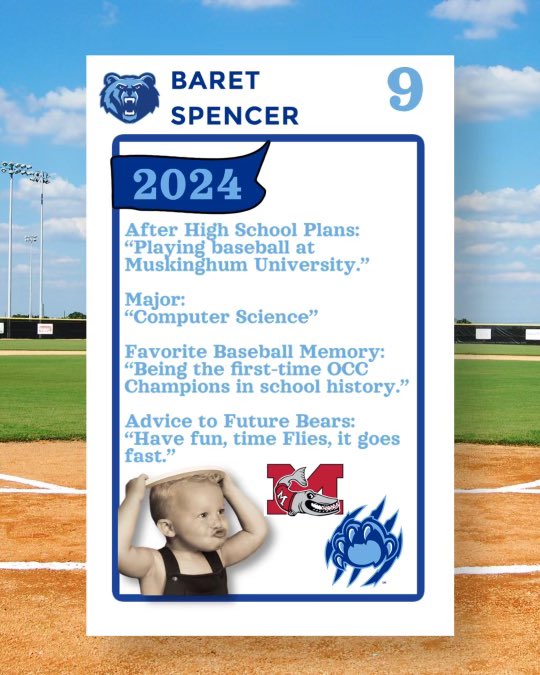 Today we honor Baret Spencer for Berlin baseball Senior week.