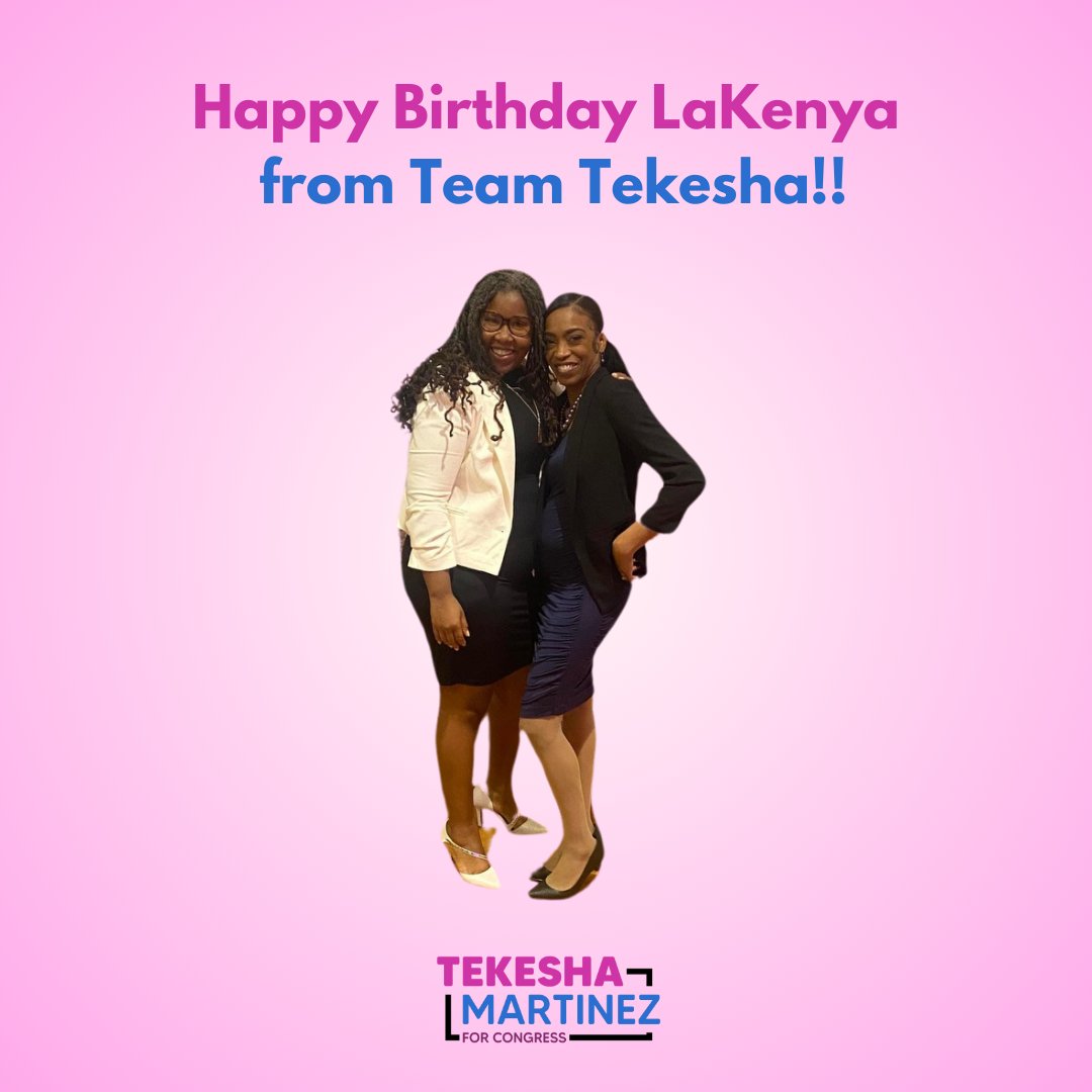 Team Tekesha would like to wish LaKenya, a member of our campaign leadership, a very happy birthday!! Our campaign has gone as far as it has today because of LaKenya, and we could not be more grateful for the hard work she's put in to get Tekesha elected in #MD06!!