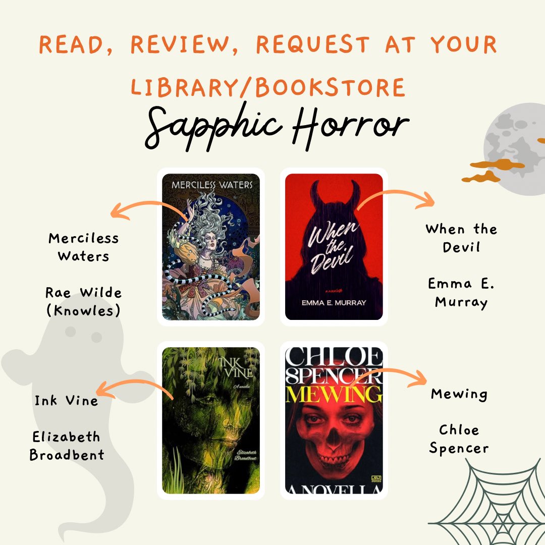 Help spread the word on these tales of sapphic horror by reading, reviewing, and requesting them at your local library and bookstores 🖤😘