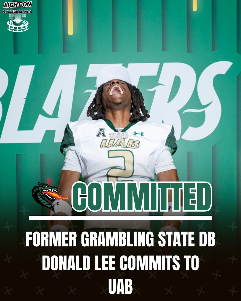 Former Grambling State DB Donald Lee has committed to UAB, per his social media. 🐉🔥 He recorded 36 tackles, 10 pbus, 3 interceptions, 2 tfl, & 1 ff during his time with the Tigers. #WinAsOne @dlee____25