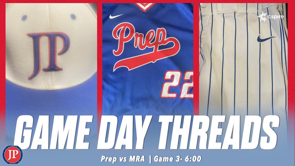 Game 3 of 6A semifinals tonight in Flowood at 6:00! Prep vs MRA for a trip to the Championship. Come out and support. Watch live: jacksonprep.live #CMAP