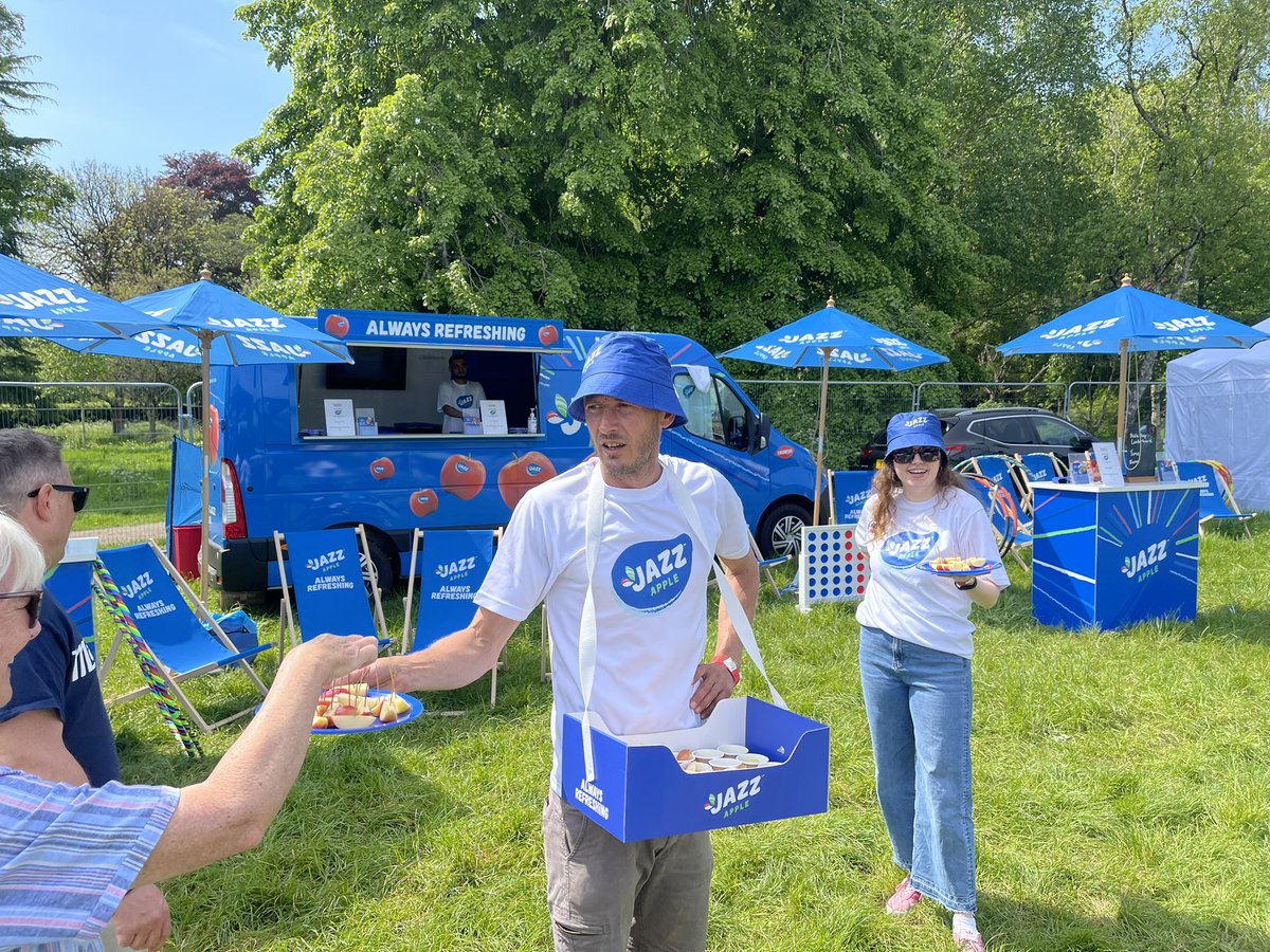 We’re off and running for day 1 of the Cardiff @foodiesfestival at Bute Park. Come and see the JAZZ team for a refreshing JAZZ! #itsjazztime . . . #alwaysrefreshing #apples