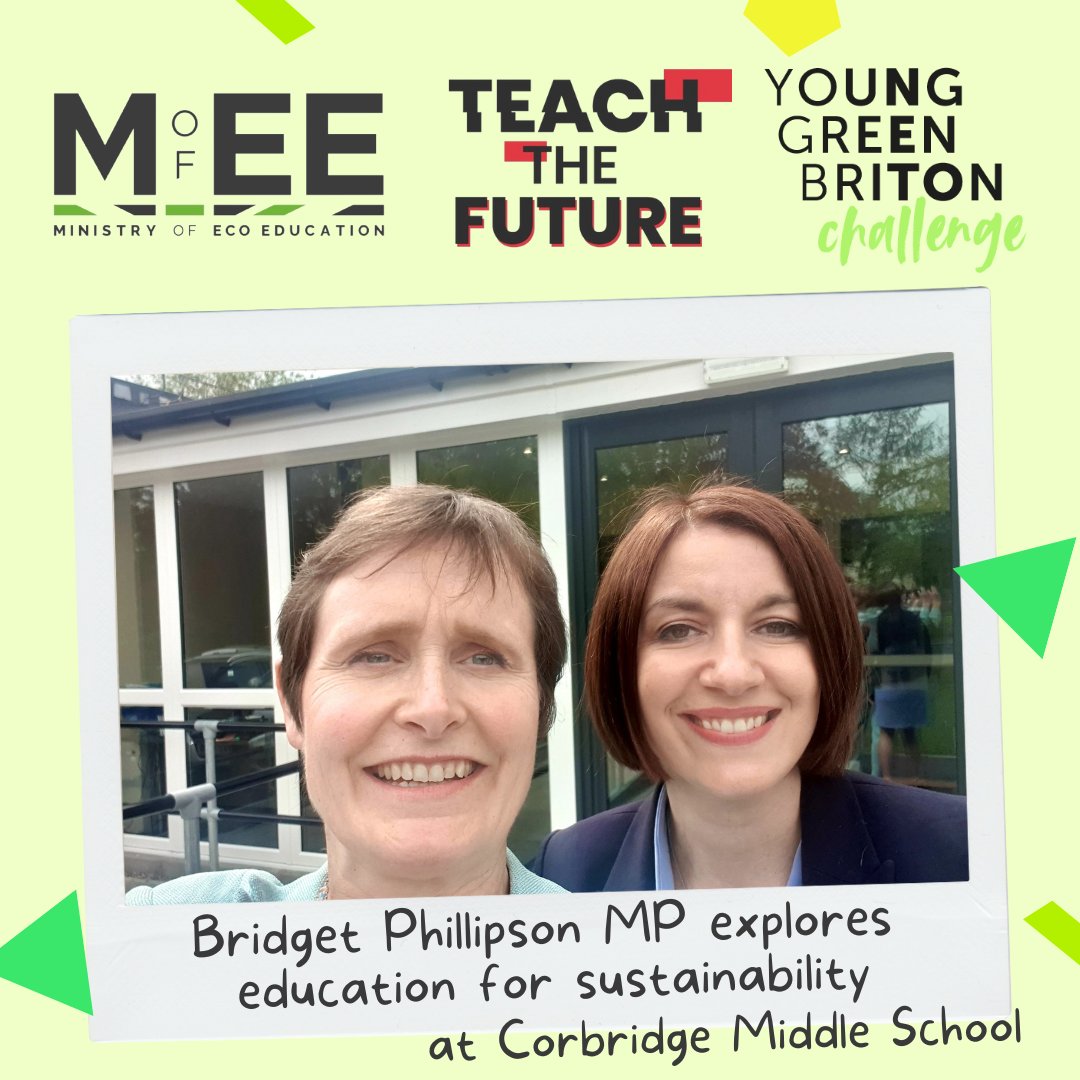 Meryl @CorbridgeMiddle hosted @bphillipsonMP with @_TeachtheFuture sharing what education for sustainability in schools can look like including @DaleVince Ministry of Eco Education and Young Green Briton Challenge and @ttteacheruk 🙌