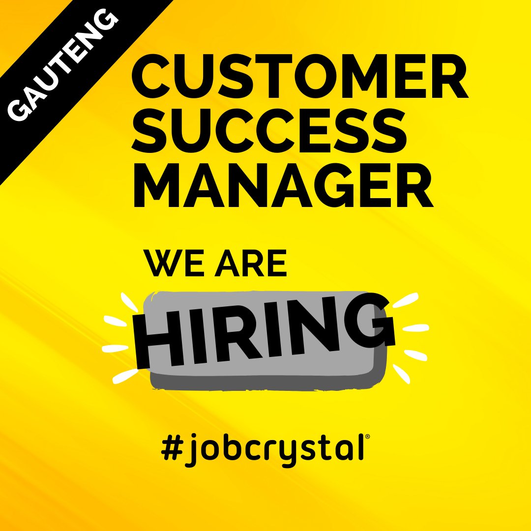 To learn more and apply, follow this link -> jobcrystal.com/job/gauteng/cu…

#jobseekers #JobCrystal