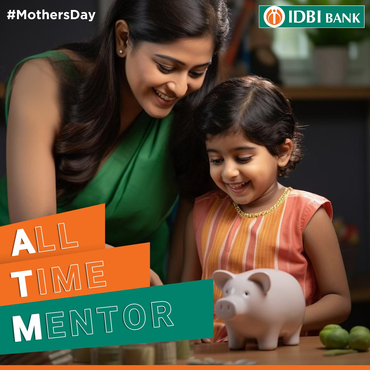 Here's to the real ATM in our lives: Always There, Mom. From teaching us the value of money to guiding us through life's ups and downs. Happy Mother's Day to all the moms out there! #IDBIBank #MothersDay #MomKnowsBest #MothersDayLove #MothersDay2024