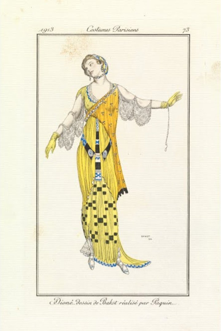 Dioné
Ilustración para diseño de vestido de noche

#TextileArt

León Bakst, 1913
© B CH B