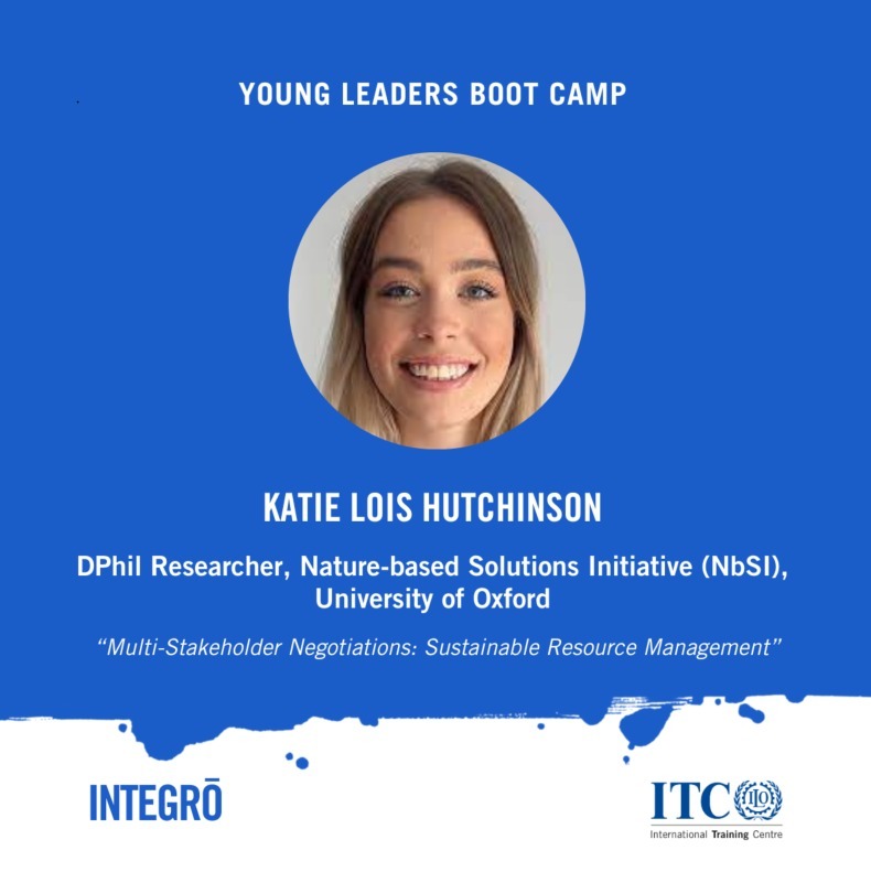 Congratulations to @KLoisHutchinson, who will represent NbSI at this Young Leaders Bootcamp, helping to deliver a 'Governing the Commons' workshop on multi-stakeholder negotiations in sustainable resource management. itcilo.org/courses/young-…
