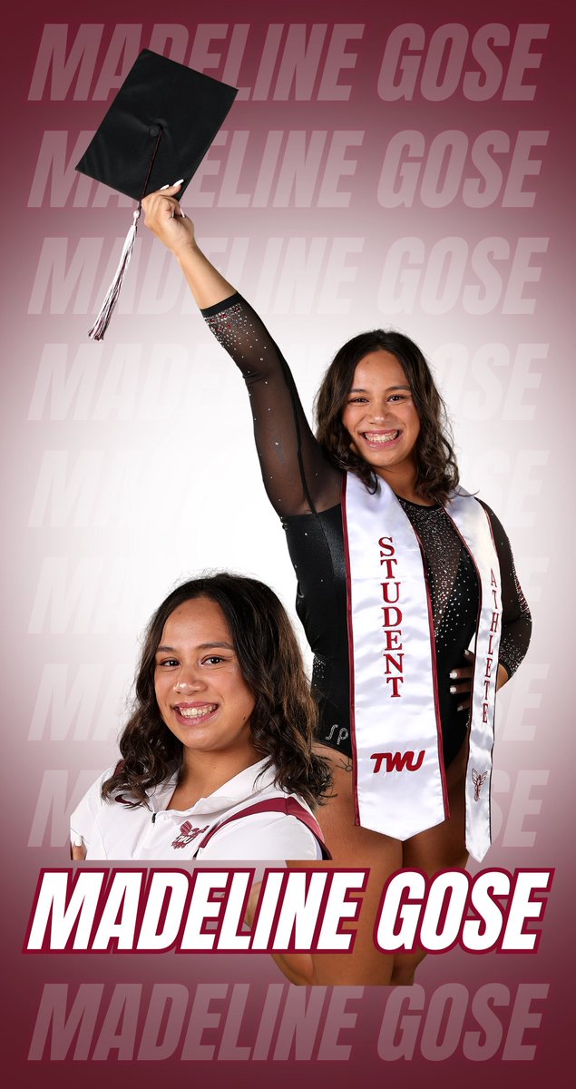 2024 𝗚𝗥𝗔𝗗𝗨𝗔𝗧𝗘 🎓 This week, we’re celebrating our graduating Pioneers! We’re so proud of their continuous pursuit of excellence! 👤: Madeline Gose 🤸‍♀️: @TWUGymnastics 🎓: Kinesiology #PioneerProud