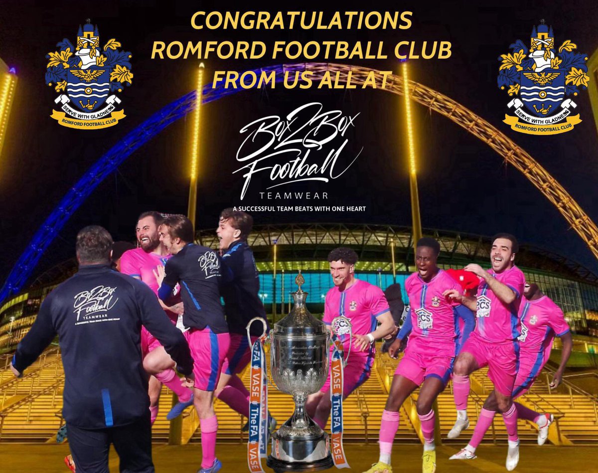 As we head to @wembleystadium tomorrow we wanted to mention two fantastic companies who have supported @RomfordFC @Borolife all season.

Firstly our shirt sponsor this season @PCSLEGAL Huge thanks for your support this season. The team will be wearing the company logo on our…