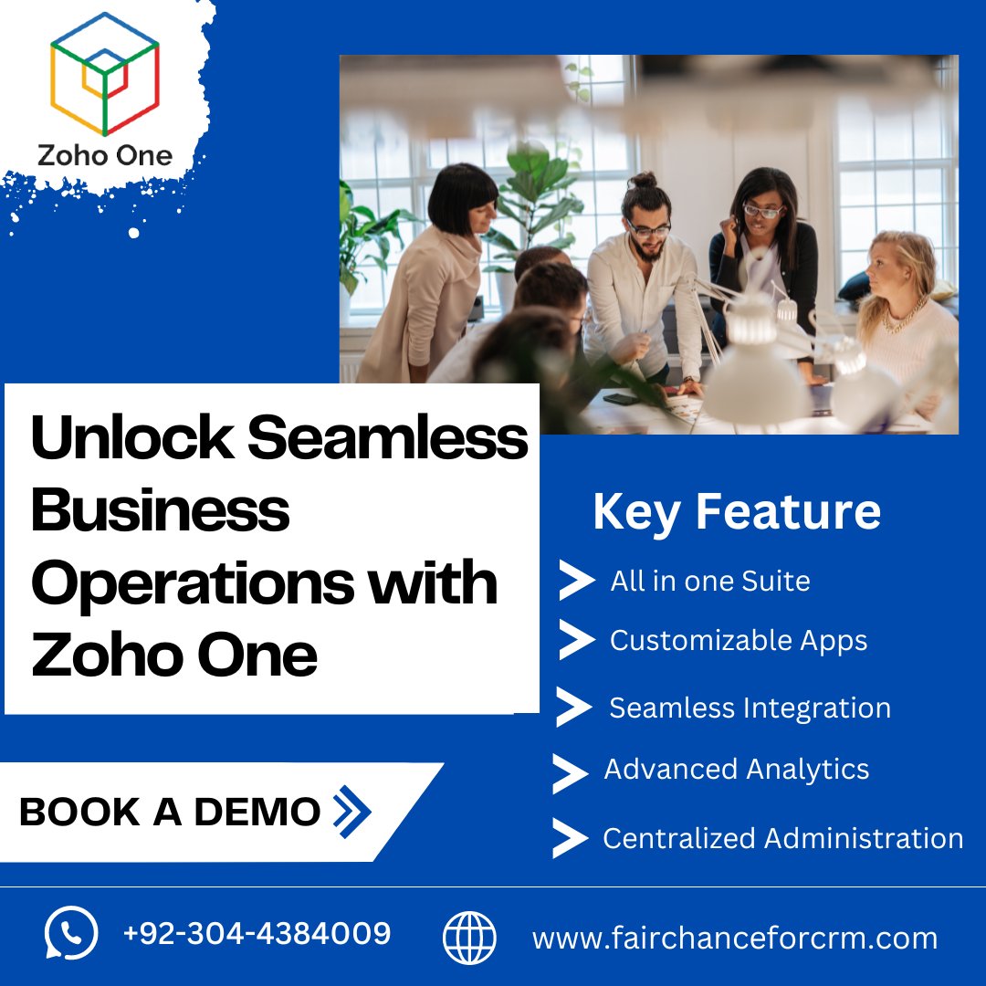 Discover the power of Zoho One the all-in-one solution for your business needs.Try Zoho One today! 
Book a Free Consultation
fairchanceforcrm.com
#ZohoOne #Productivity #BusinessSolution