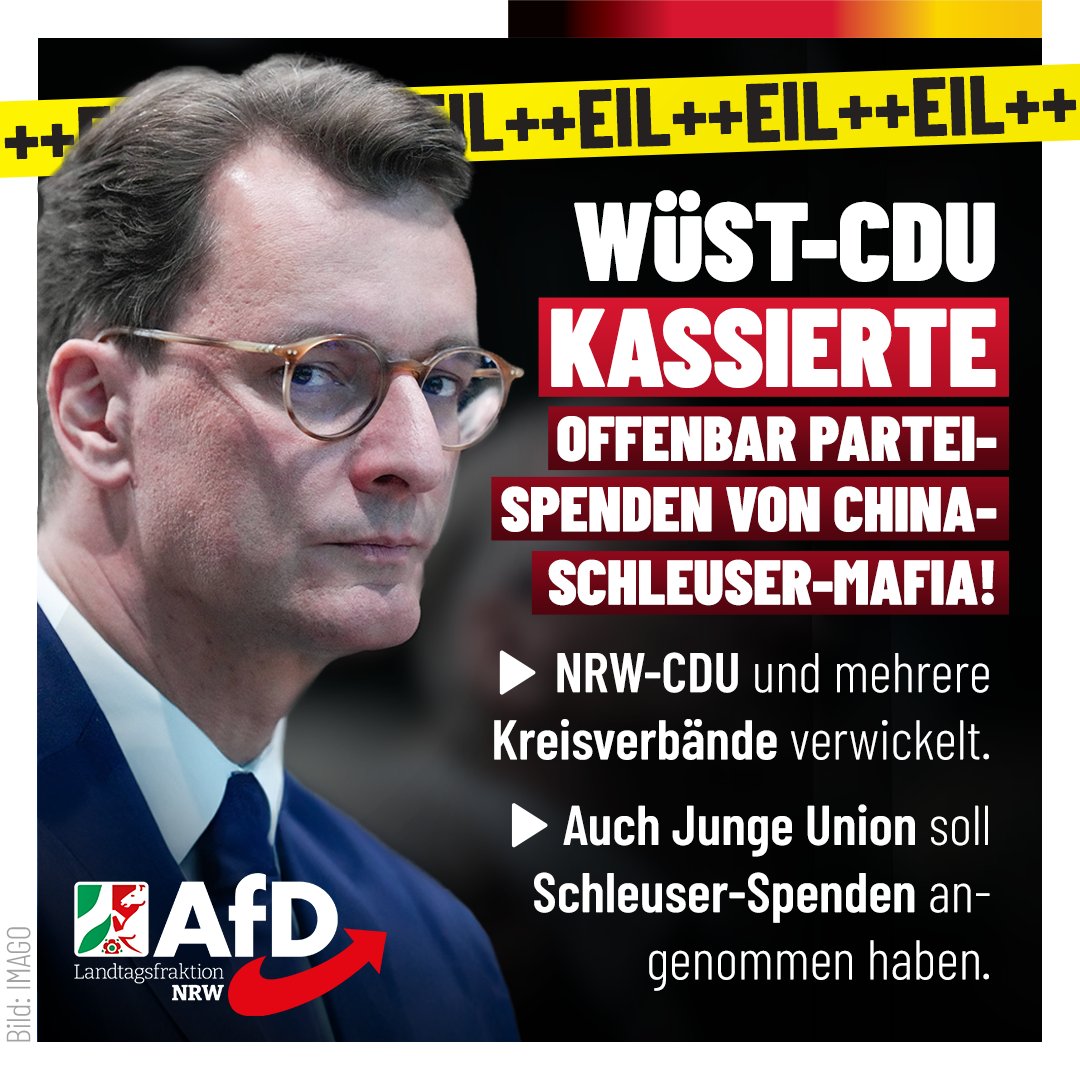 China-Schleuser-Skandal weitet sich zum politischen Flächenbrand aus! Nach mehreren Verhaftungen kommt nun auch noch heraus: CDU nahm Spenden des Schleuserrings an. Was kommt als nächstes?

#LtNRW #AfD