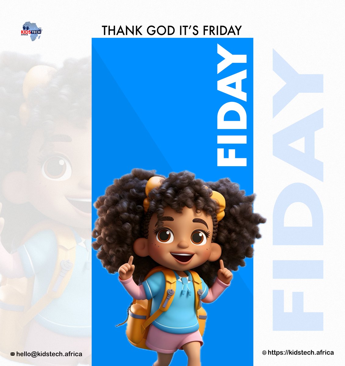 TGIF! Let's kick off the weekend with a smile and leave the stress of the week behind.
#TGIF #FridayFeeling #kidstechafrica #Java
