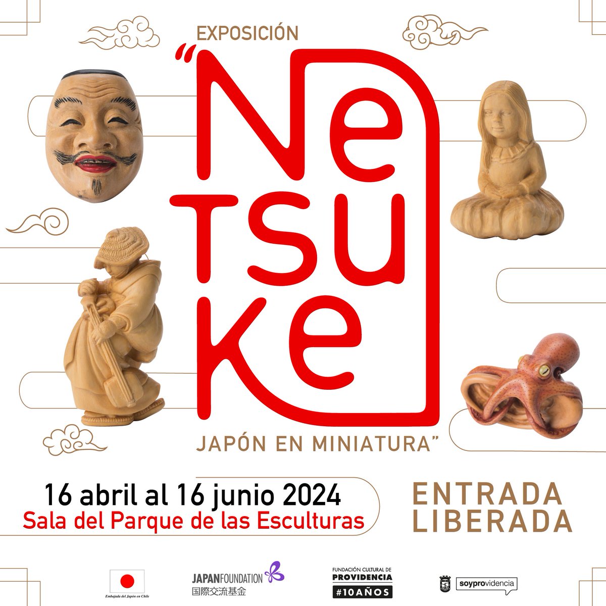 #EXPO “NETSUKE, Japón en miniatura” cuenta con 65 esculturas niponas en miniatura talladas en madera por artistas contemporáneos. Abierta de martes a domingo, de 11 a 14 y 15 a 19 hrs, en la sala del Parque de las Esculturas. Entrada liberada. @Muni_provi @JapanEmb_Chile