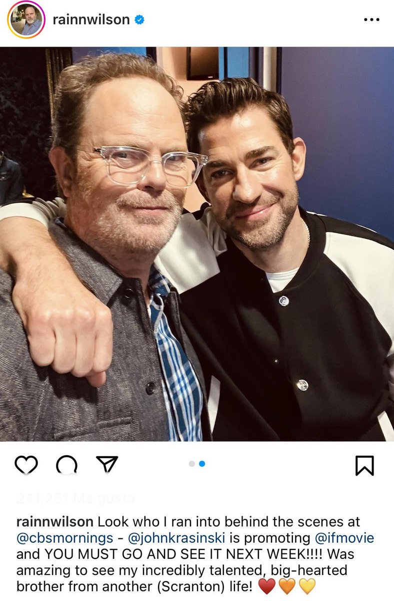 Jim and Dwight reunite: John Krasinski and Rainn Wilson meet backstage promoting their projects inbella.com/609479/jim-and… #Fauxmoi #FilmMoiMoviesTV #Gossip