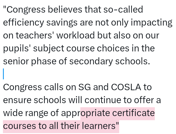 SSTAtradeunion's tweet photo. Congress concerned about narrowing of pupil choice.
Carried unanimously.
#SSTA24 https://t.co/KwWpKwBDfU