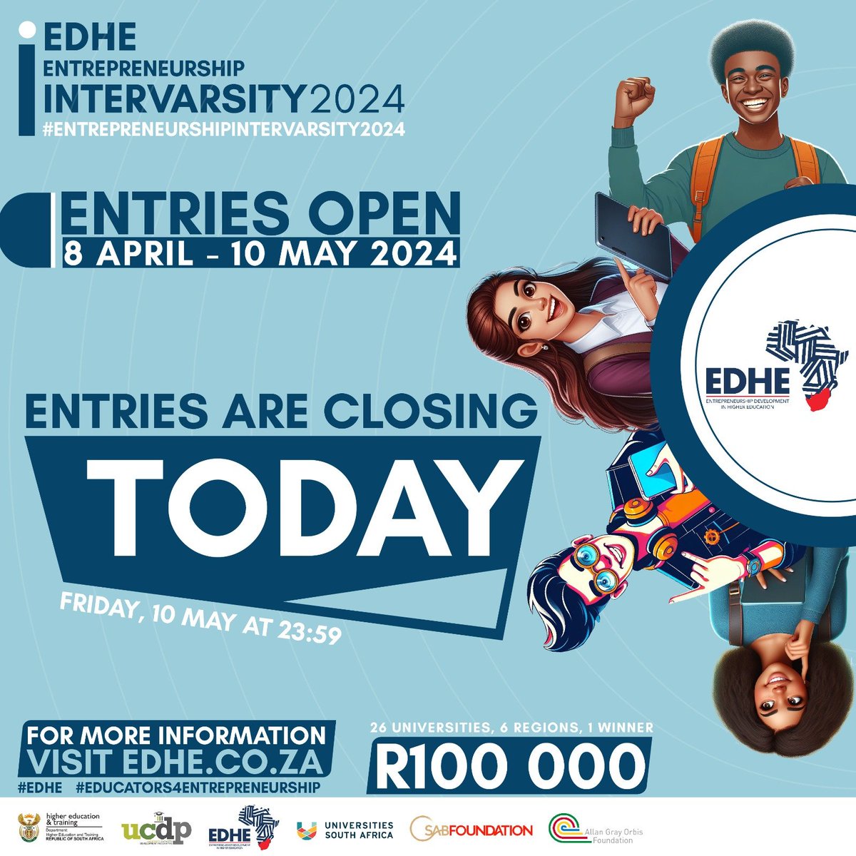 🚀 Don't miss this golden opportunity to compete in this esteemed competition and stand a chance to win *R100,000!* 🏆 # InhlanyeloHub
#Educators4Entrepreneurship @unisa @Unisaradio @unisa