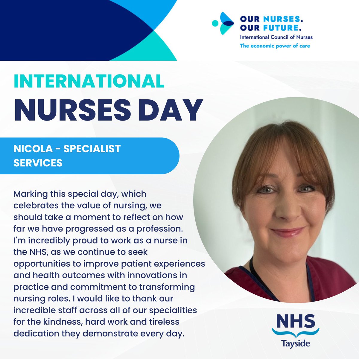 This Sunday marks International Nurses Day. This gives us an opportunity to recognise the dedication and commitment of all of our nurses working in hospital and community services across Tayside. Nurses Shannon, Lisa, Alison and Nicola share their stories. #IND2024