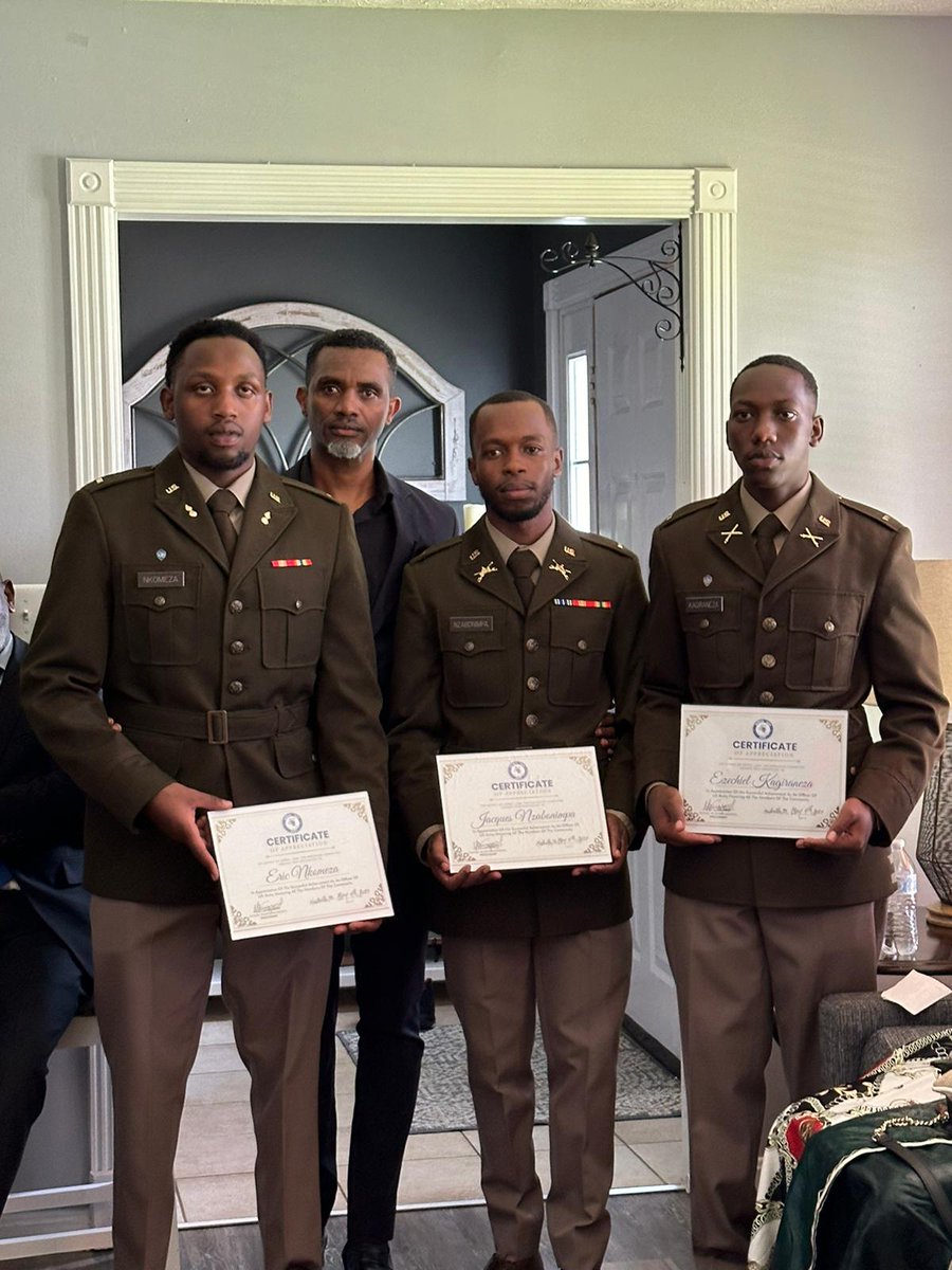 Proud of these courageous lieutenants from North Kivu, eastern #DRC. Despite their own country's refusal to recognize their right to serve or even exist, they found a welcoming home in the USA. Let's continue to champion courage and resilience.
