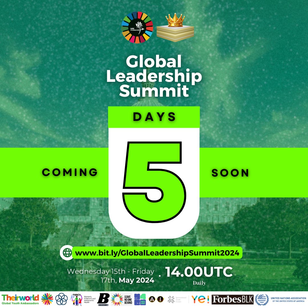 Only 5 Days Left! The Countdown Intensifies as We Approach the Global Leadership Summit 2024.

Get ready to immerse yourself in a world of inspiration, innovation, and impact. 

Register here: lnkd.in/dnfJw-MT

#GLS2024 #LeadershipUnleashed