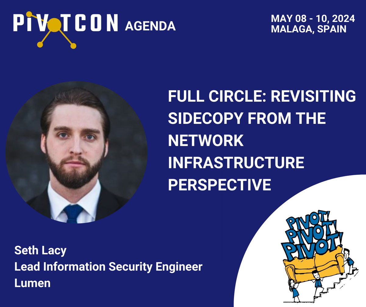 🎙Seth Lacy talks on doing pretty advanced network traffic analysis with NetFlow data to track #SideCopy threat actor.

#PIVOTcon24 #CTI #ThreatIntel