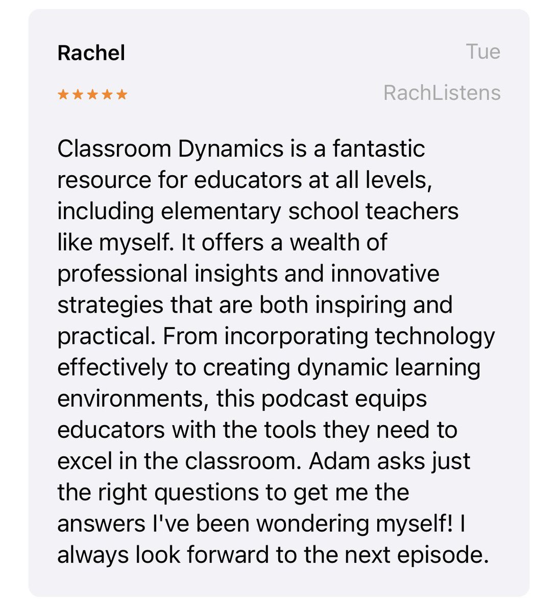 Love when our listeners give us feedback that hit on exactly what we strive to do!! Listen to Classroom Dynamics for more #edtech support! #edchat #teachertips 🎧 podcasts.apple.com/us/podcast/cla…