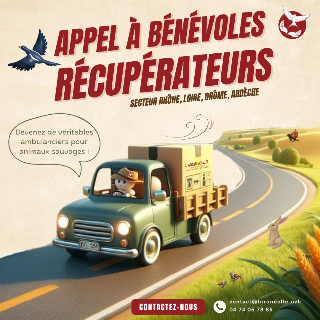 Hirondelle_csas's tweet image. 🚨 EN UNE JOURNÉE, SAUVEZ DES DIZAINES D’ANIMAUX🦸‍♀️!
Si vous aimez conduire et que vous êtes disponible une journée, il suffit de nous faire un message sur contact@hirondelle.ovh pour devenir ambulancier🚑.
#Hirondelle #csas #bénévole #récupérateur #rhone #loire #drome #ardeche