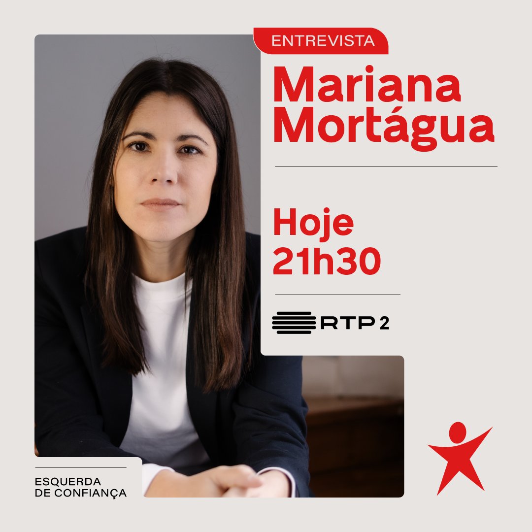 Entrevista a @MRMortagua, hoje a partir das 21h30 no Jornal 2 da @RTP2.