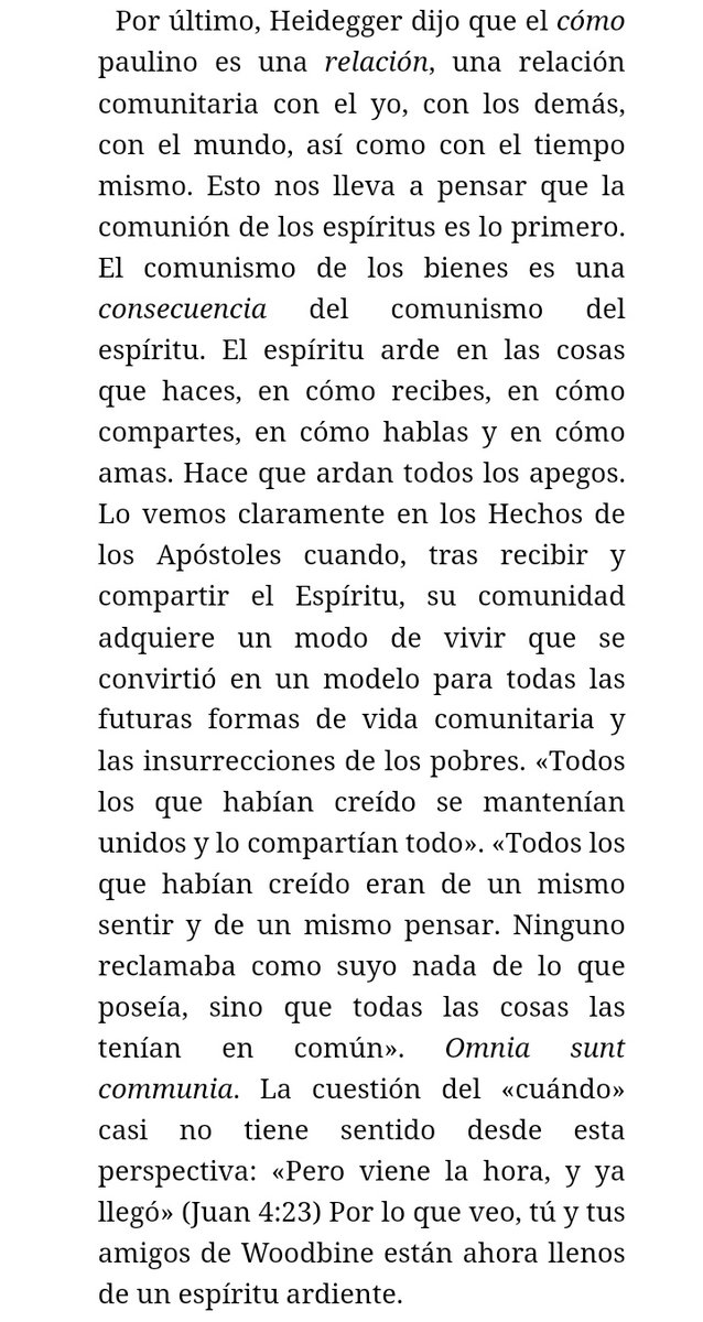 «El comunismo de los bienes es una consecuencia del comunismo del espíritu. El espíritu arde en las cosas que haces, en cómo recibes, en cómo compartes, en cómo hablas y en cómo amas. Hace que ardan todos los apegos».

|  Marcello Tarì

artilleriainmanente.noblogs.org/?p=2196