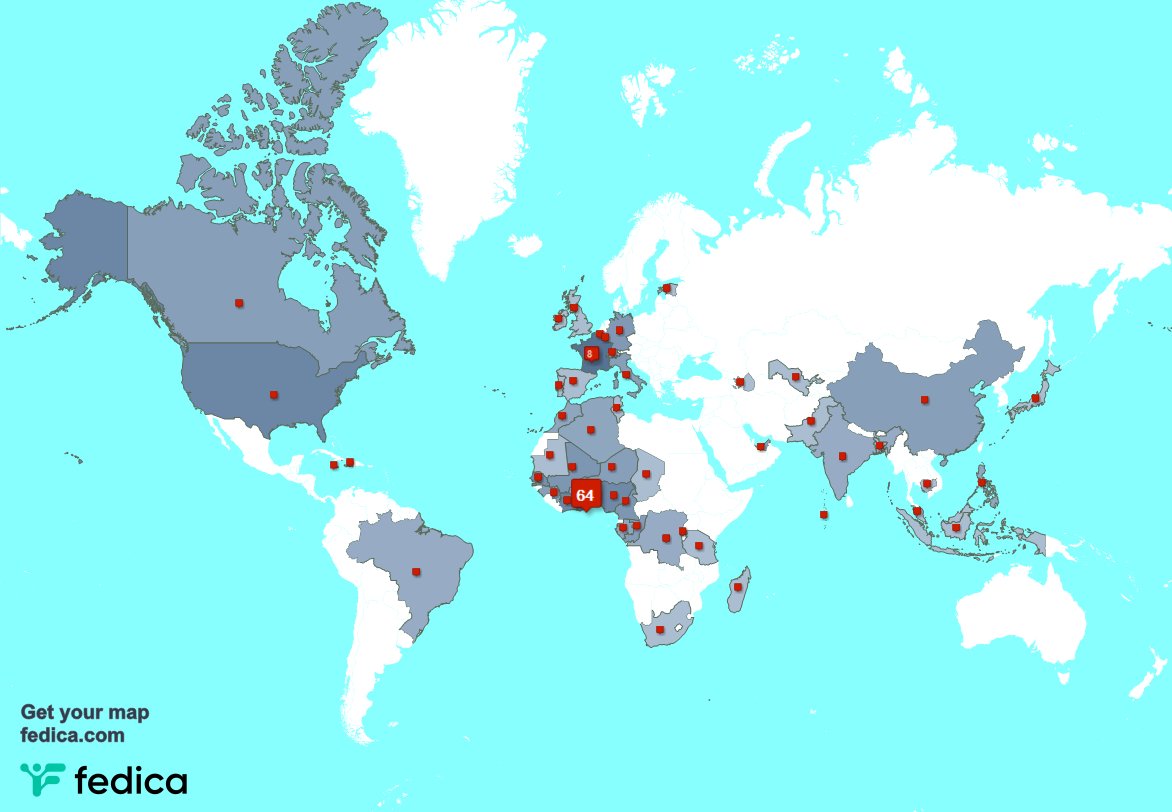 J'ai 1 nouveaux abonnés, de États-Unis la semaine dernière. Voir fedica.com/!cesarnoamessi