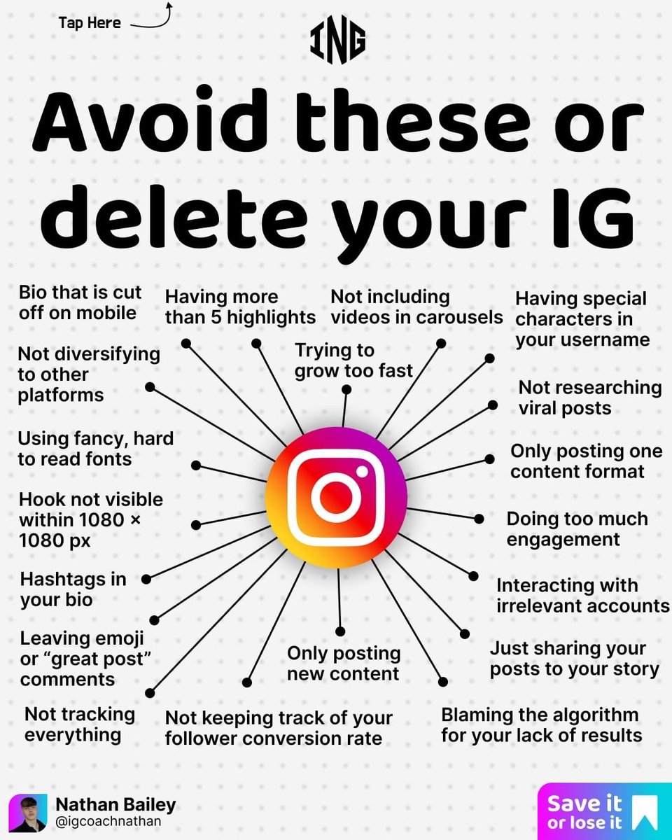 Avoid this or delete your IG
#socialmediamarketing 
#CareerDevelopment 
#CareerGrowth 
#freelancing