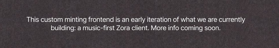 We are building a music-first Zora client.