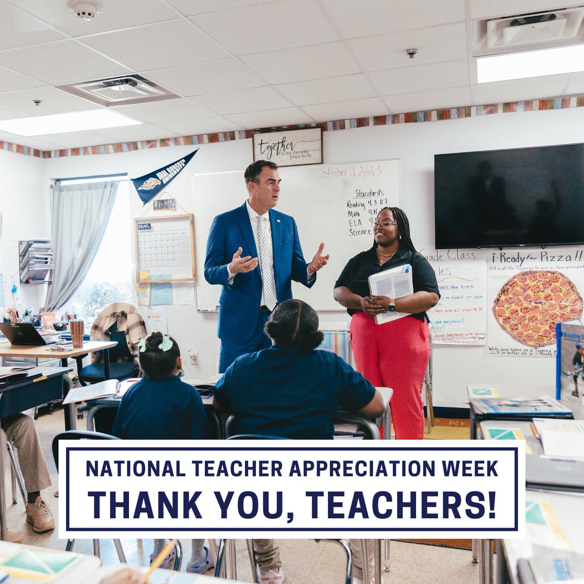 We know a teacher’s impact goes far beyond the classroom, that’s why I’m proud we have invested more in public education in the last 5 years than in the 25 years before me. I was so glad to recognize National Teacher Appreciation Week in Oklahoma. Thank you, educators!