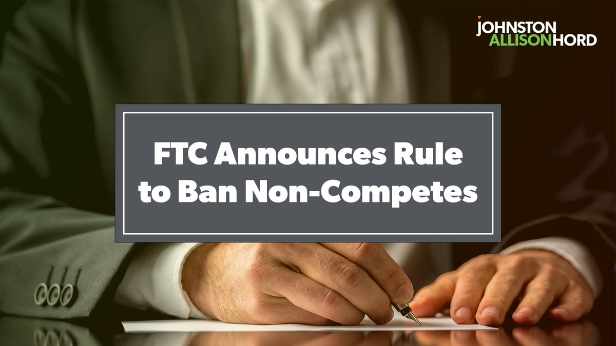 In a groundbreaking move on April 23, 2024, the @FTC  approved a “Final Rule” banning non-compete agreements in most employment contexts. 

Read the article below to learn more.

jahlaw.com/ftc-announces-… 

#ftc #noncompetes #employmentlaw #jahlaw
