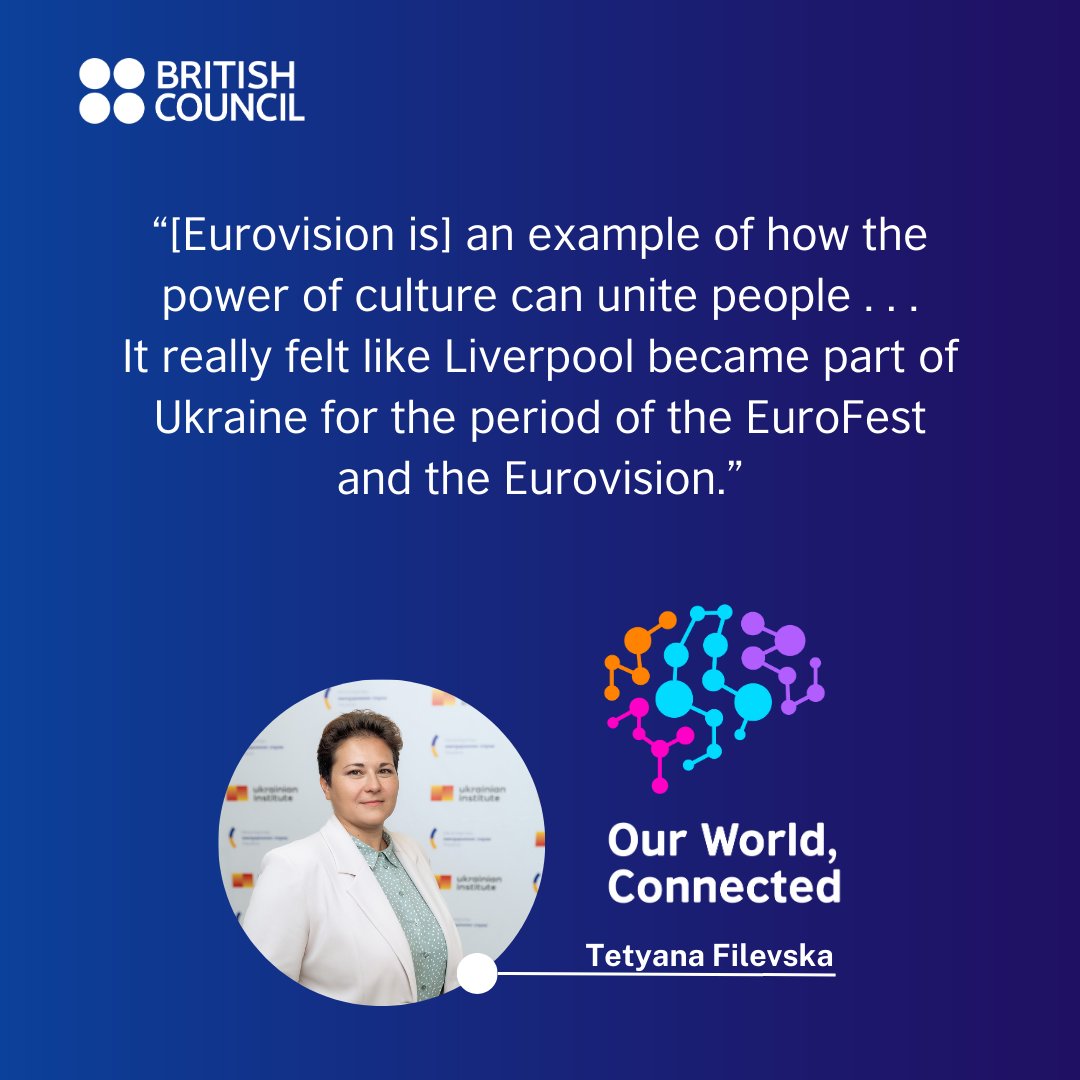 Tetyana from @InstUkraine telling her story from #Kyiv is central to this episode. Together with @davidwatsonuk she paints a picture of the extent to which people and places can be transformed through #culture and co-operation. #Eurovision #Liverpool britishcouncil.org/research-insig…