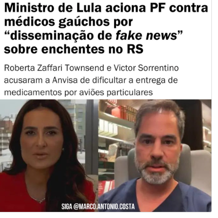 🚨DITADURA!? O petista Paulo Pimenta, acionou a Polícia Federal para investigar dois médicos gaúchos por suposta “disseminação de fake news“.