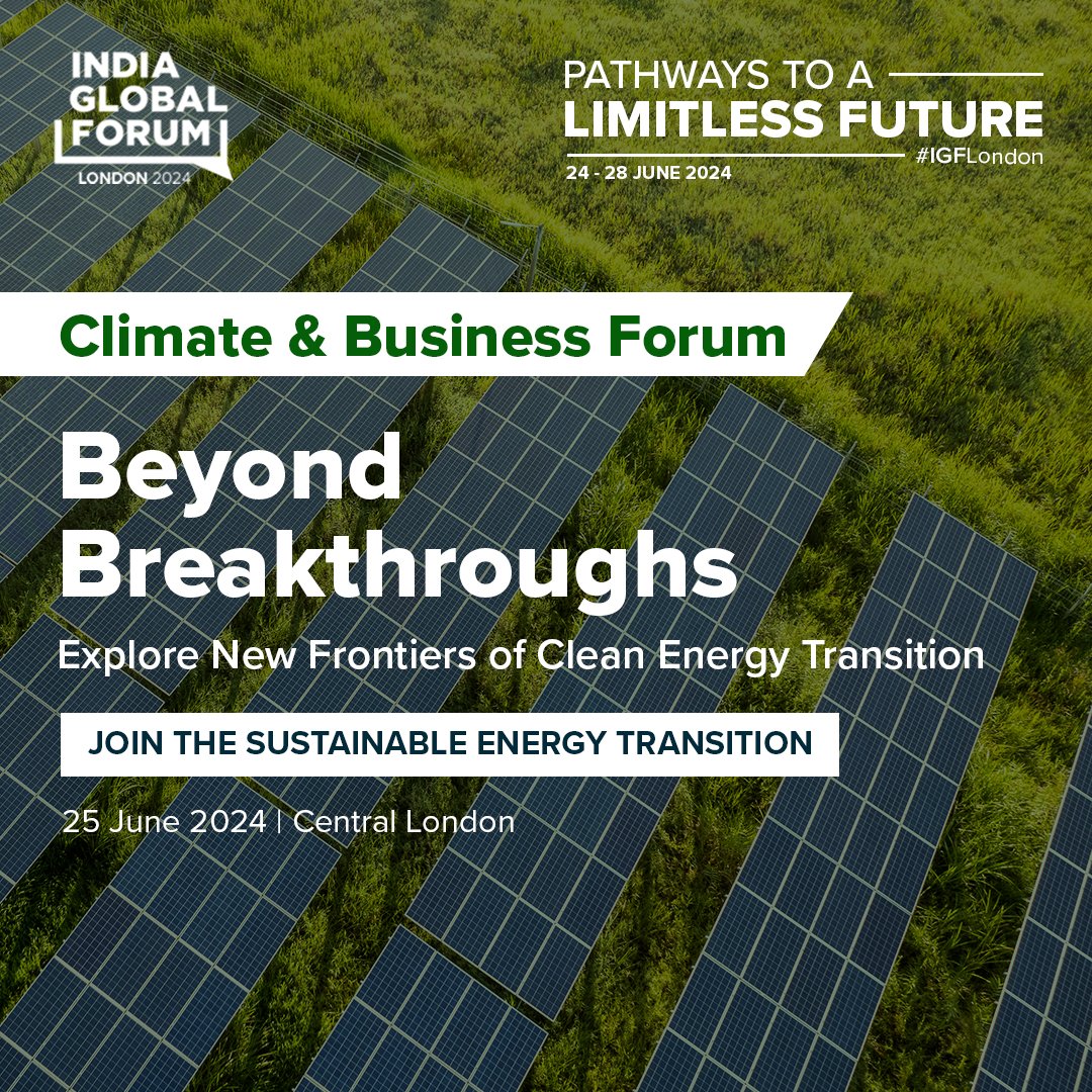 🇮🇳 installed non-fossil fuel capacity has increased by 396% in the last 8.5 years! ☀️ At #IGFLondon, we will explore ‘New Frontiers of Clean Energy Transition’ & discover how new perspectives on sustainable energy transition. Book Now: indiaglobalforum.com/IGF-London-202……