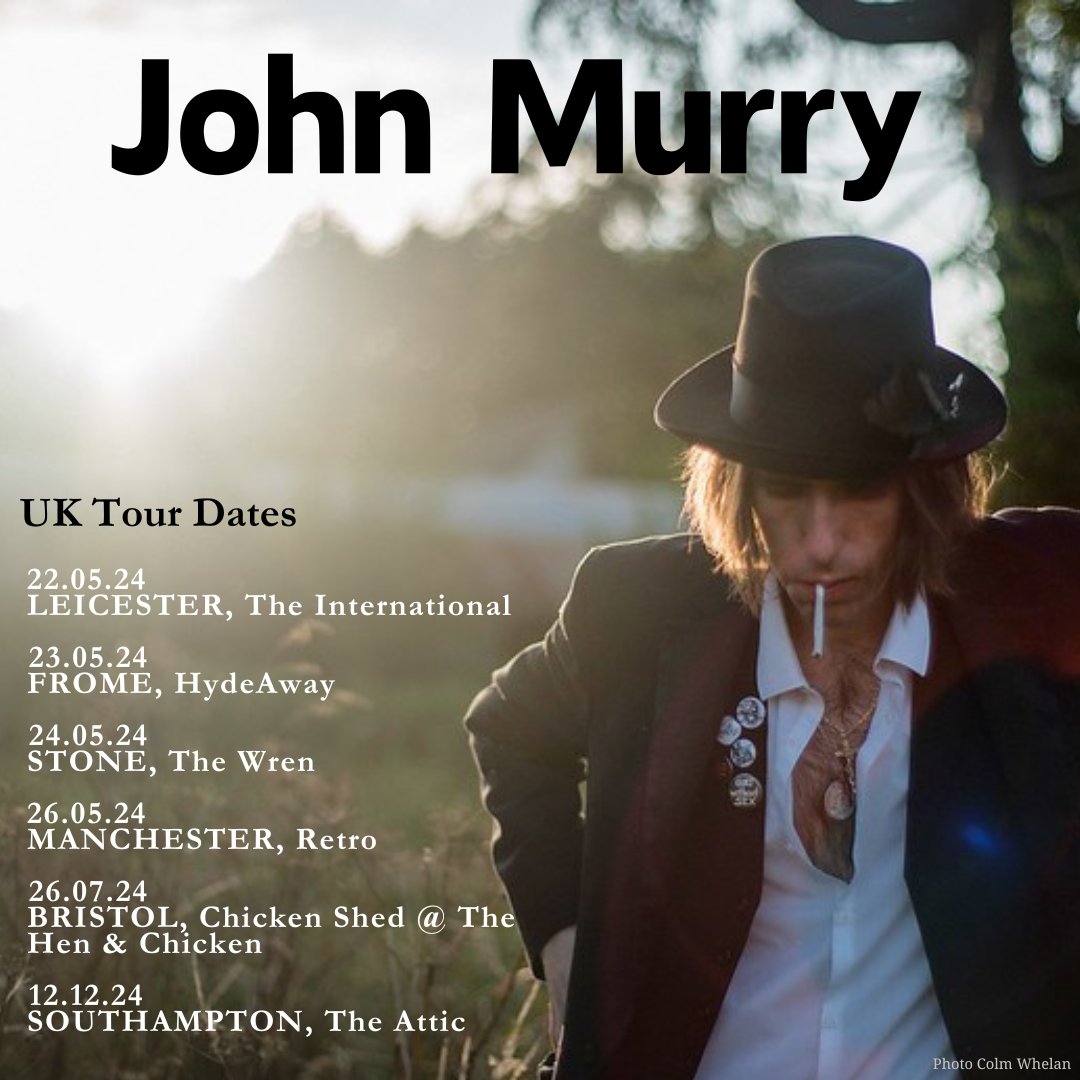 Get your tickets for the John Murry UK Tour! 🎟 A series of intimate acoustic concerts featuring John Murry. Two masterpiece albums, a heartbreaking and astounding life story, and a new documentary film, The Graceless Age.