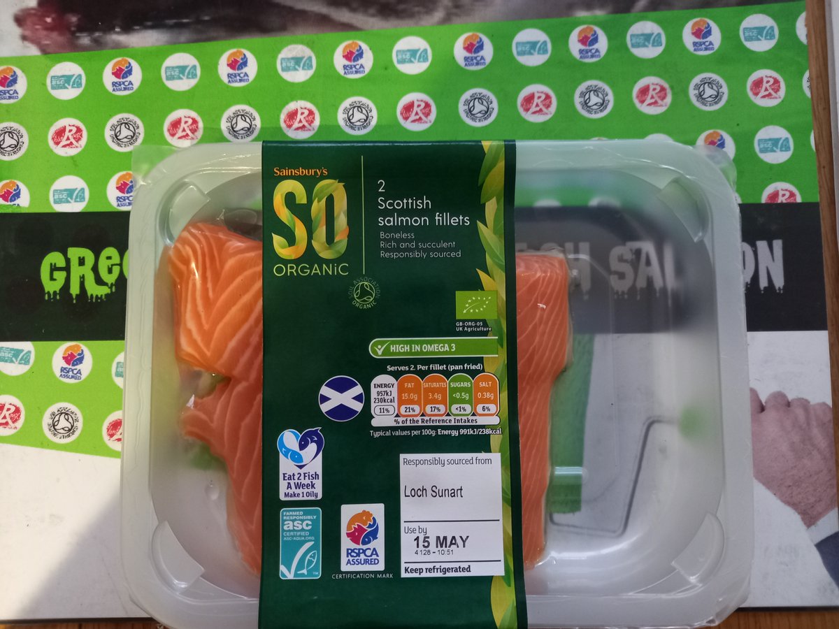 Please stop the shameless greenwashing of Scottish salmon as 'organic' @SoilAssociation & 'responsibly sourced' @rspcaassured @ASC_aqua @sainsburys The only truly green thing about Scottish salmon is the colour it makes people turn before they vomit!