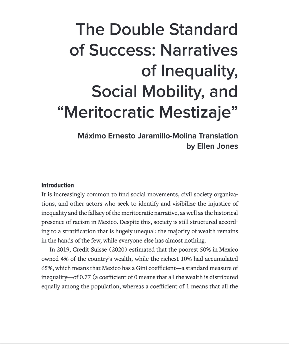 Les comparto con mucho gusto que hace unos días salió el libro Beyond Mestizaje, que coordinaron Tania Islas Weinstein y Milena Ang. En él me tocó escribir este artículo que llamé 'El doble estándar del éxito', y hablo de cómo las narrativas de éxito y fracaso son racializadas