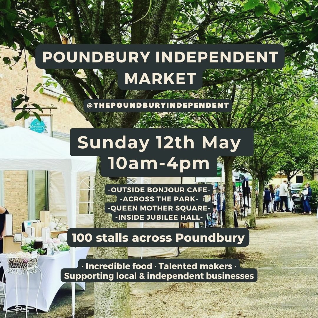 We have not one but TWO events this Sunday! 

We are at the brilliant Poundbury Independent Market with over 100 stalls across Poundbury! Find us there between 10am and 4pm.