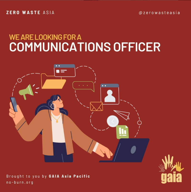 #JobAlert: 📍Asia Pacific Join us in our mission to create a #zerowaste and just future! If you are passionate about environmental advocacy and have the skills to drive impactful communications, we would love to meet you. More info here: no-burn.org/job/communicat… #GoForZeroWaste