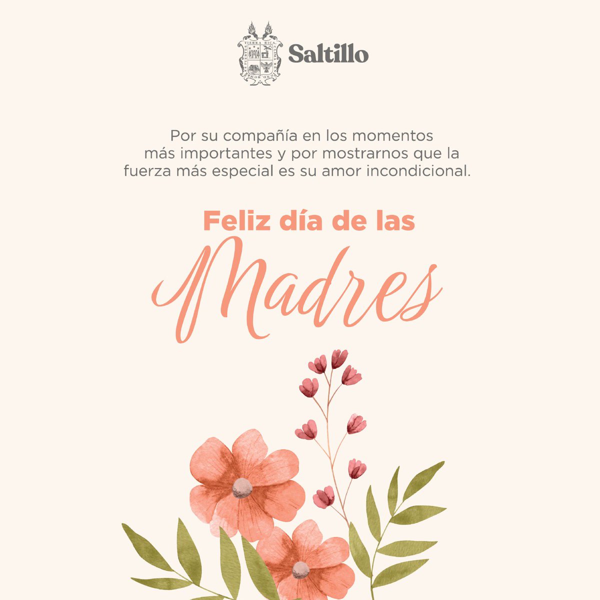En este Día de las Madres, queremos felicitar con cariño a todas las mamás y reconocer su invaluable labor en la sociedad, son ustedes un pilar en las familias saltillenses. ¡Muchas felicidades! #Saltillo